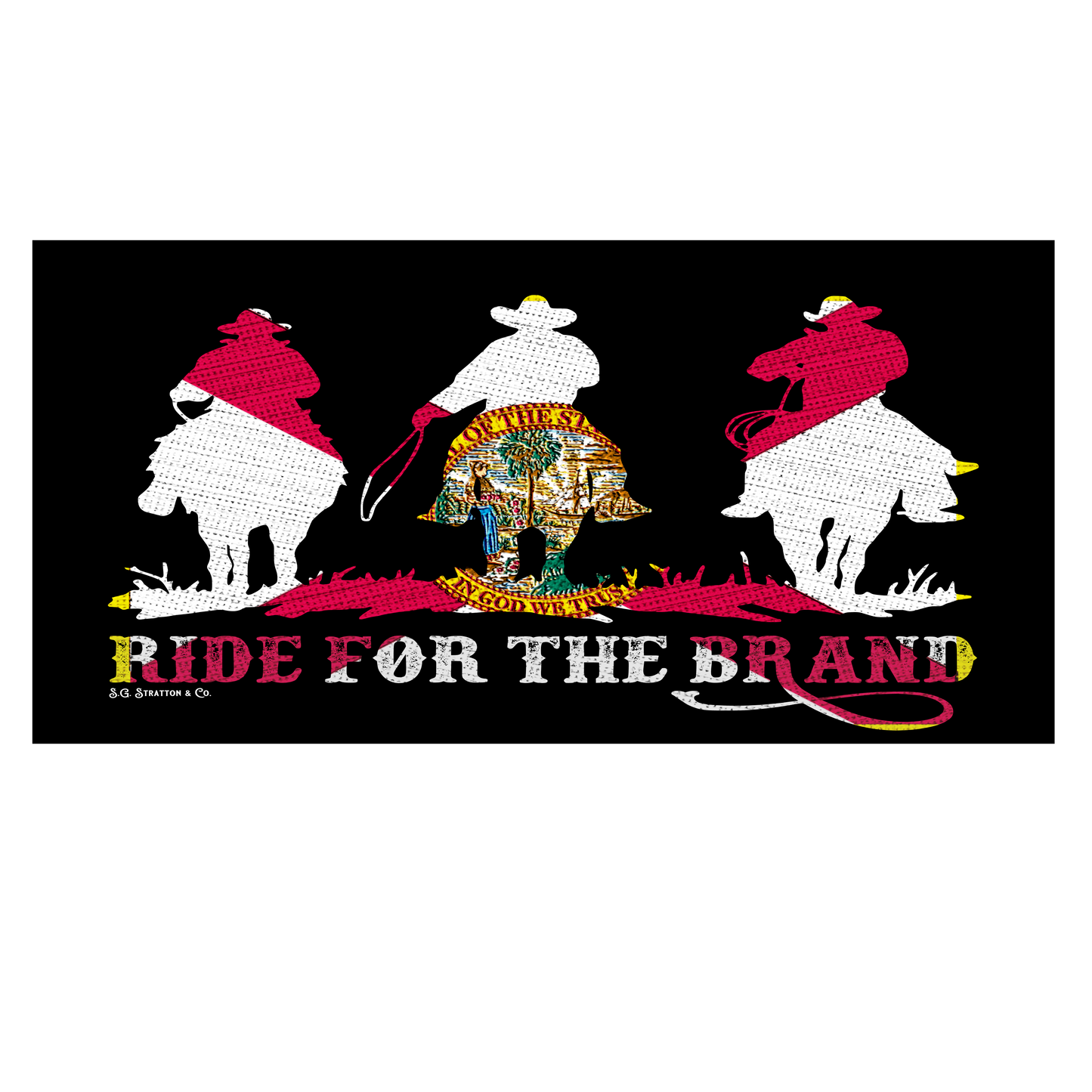 Black Ride For The Brand FL Flag License Plate