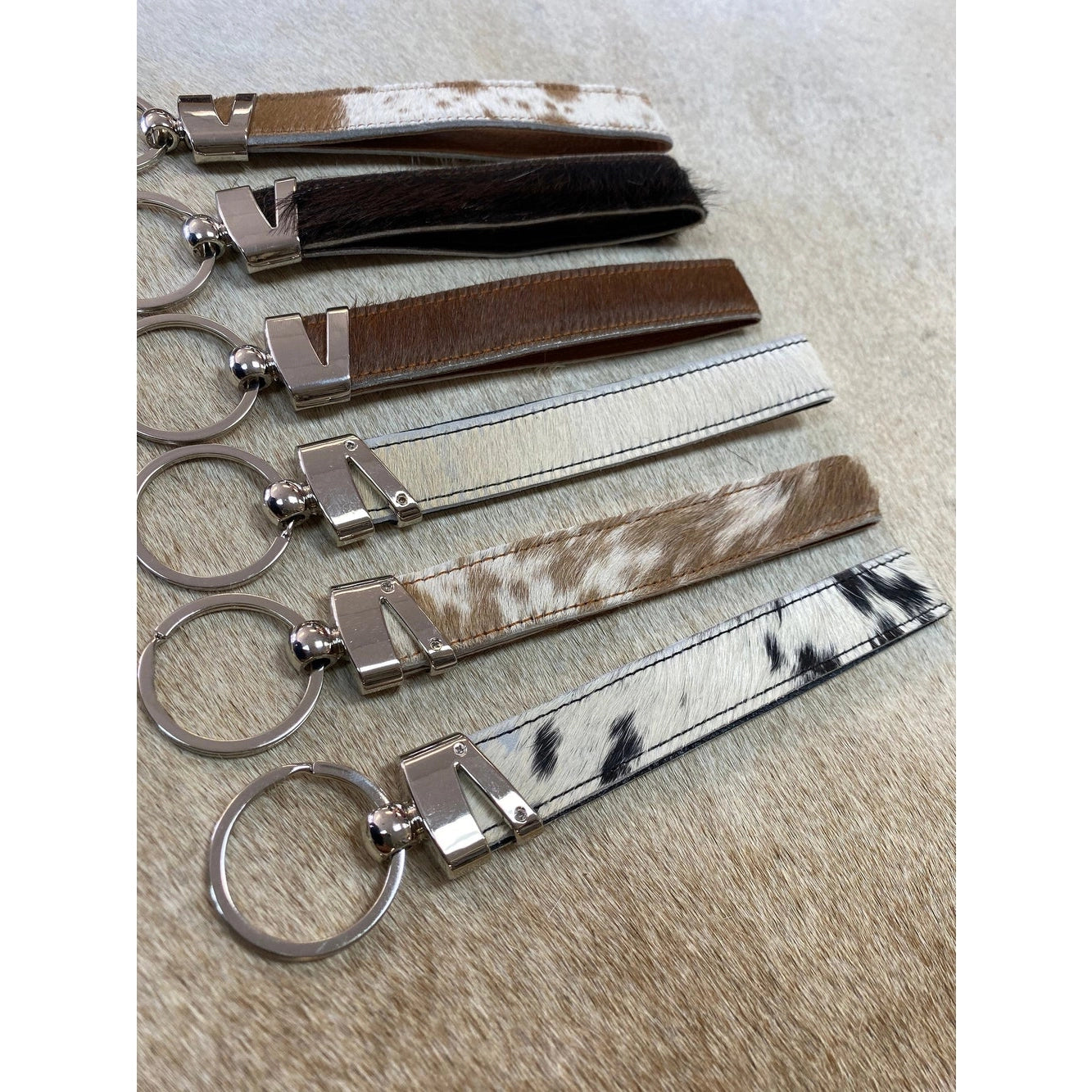 Cowhide Keychain Wristlet
