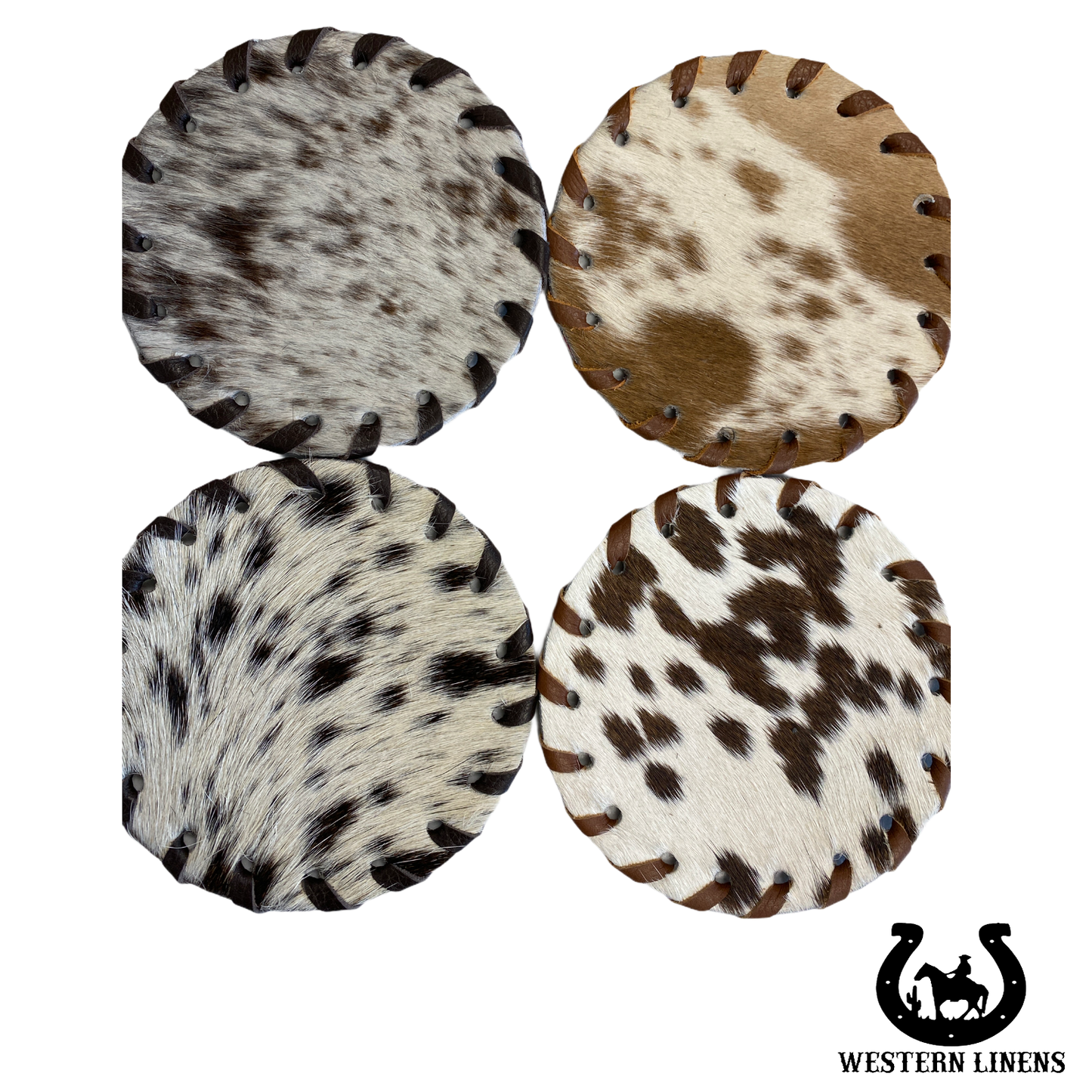Cowhide Coaster Set of 4