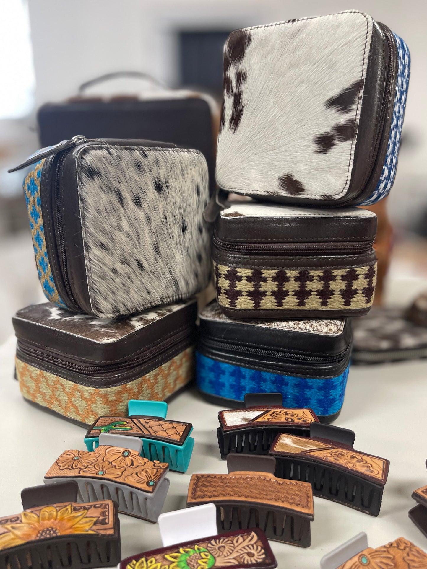 Cowhide & Saddle Jewelry box