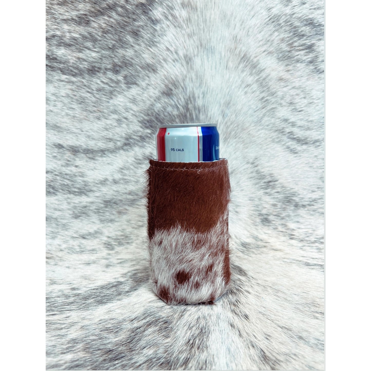 Skinny Can Cowhide Koozies