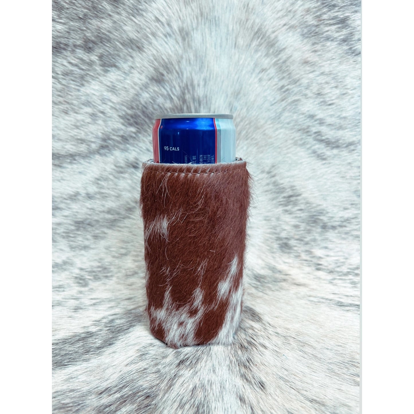 Skinny Can Cowhide Koozies